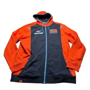 KTM Racing Team Full Zip Hoodie Orange Navy Blue Motocross Men's Size 3XL